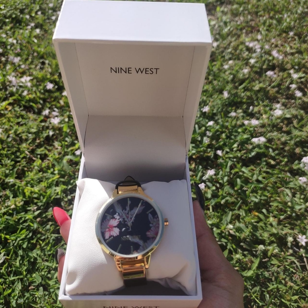 Nine West Gold Floral Watch